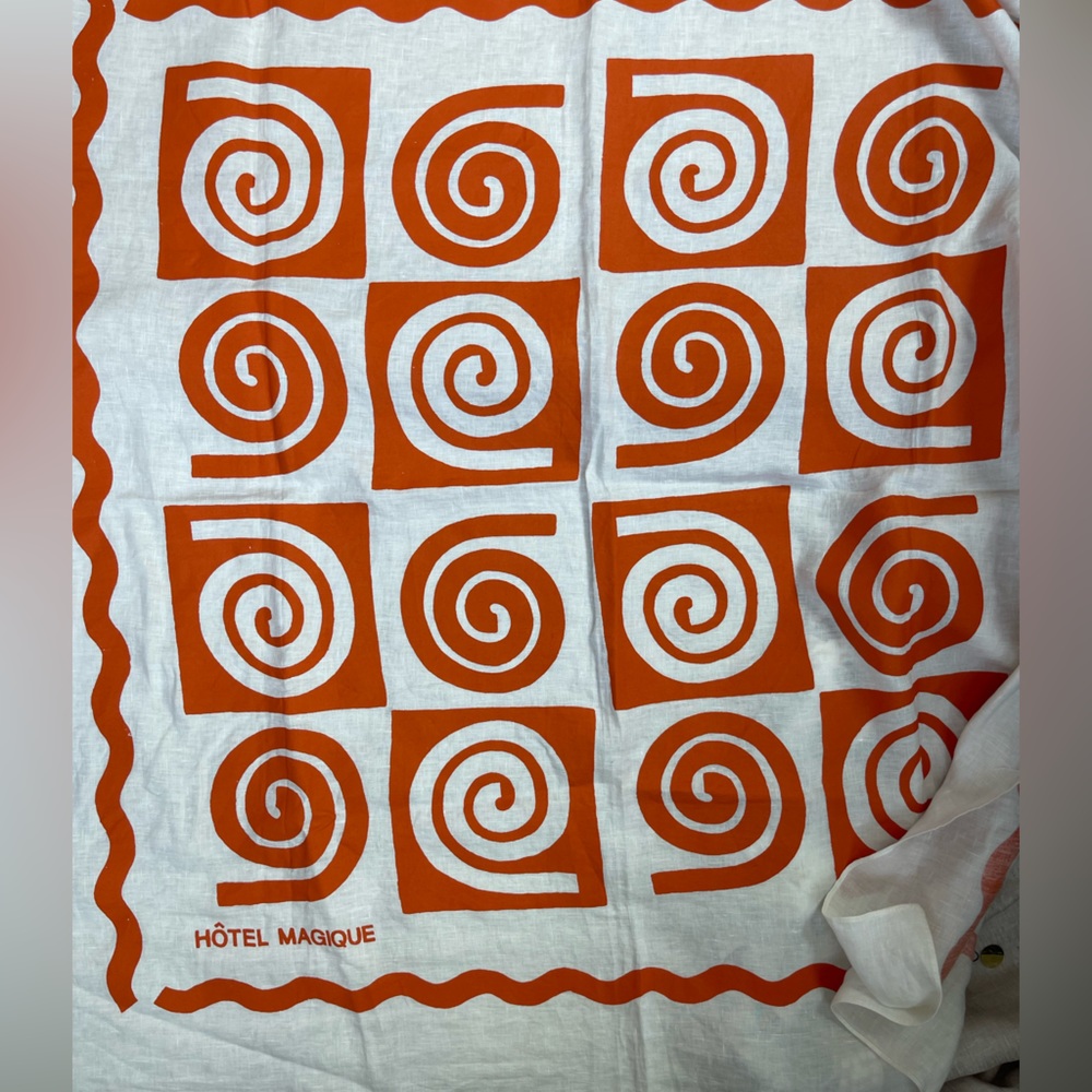 ArkiTaip x Hotel Magique Swirl Scarf – Sustainable Linen – Terracotta Print - Picture 7 of 12